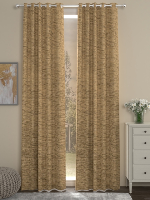 

ROSARA HOME Beige Set of 2 Solid Long Door Curtains