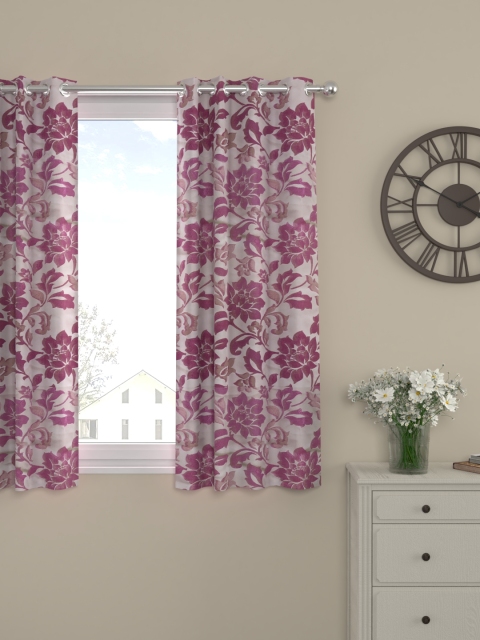 

ROSARA HOME Purple Single Jacquard Window Curtain