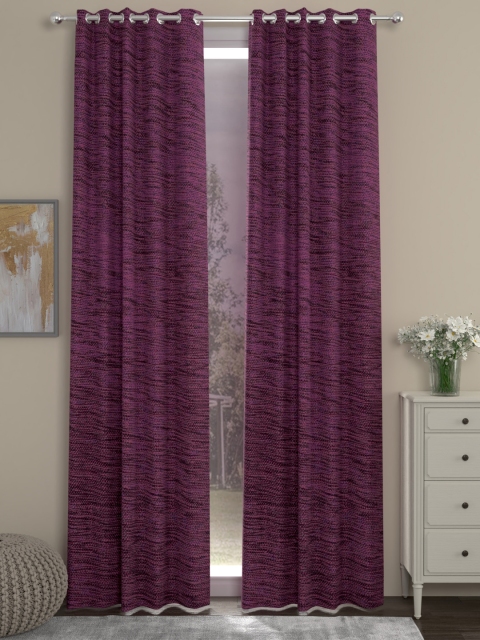 

ROSARA HOME Purple Set of 2 Door Curtains