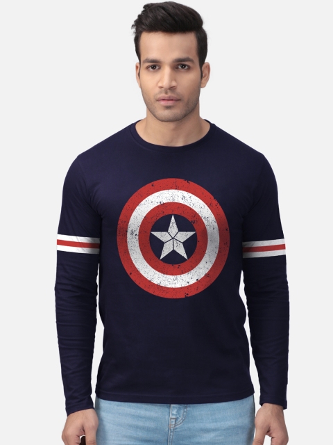 

The Souled Store Unisex Navy Blue Printed Round Neck T-shirt