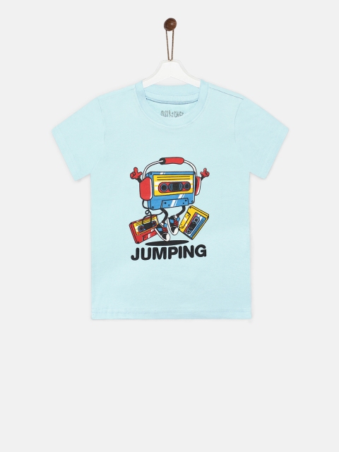 

Miss & Chief Boys Blue Printed Round Neck T-shirt
