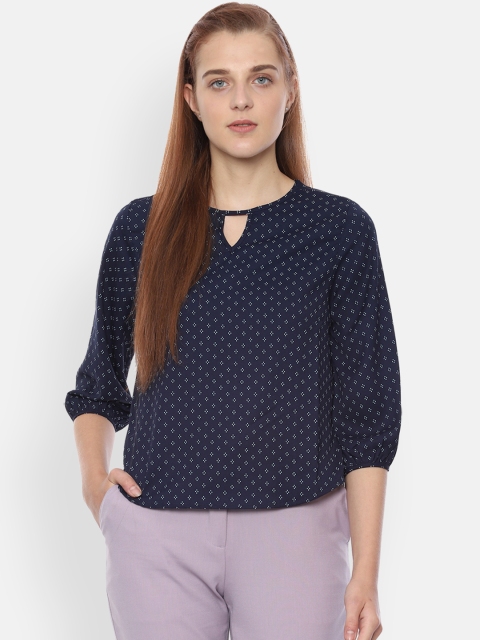 

Van Heusen Woman Navy Blue Printed Top