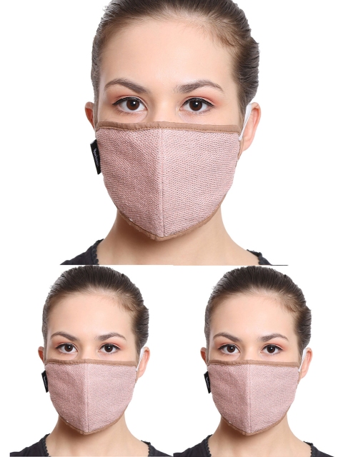 

Anekaant Women Pack Of 3 Peach-Coloured 3-Ply Reusable Mask