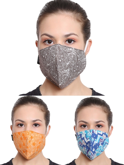 

Anekaant Women Assorted Pack Of 3 3-Ply Reusable Mask