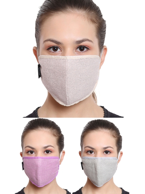 

Anekaant Women 3 Pcs 3 Ply Reusable Printed Fabric Fashion Masks, Multi