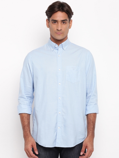 

GANT Men Blue Regular Fit Solid Casual Shirt