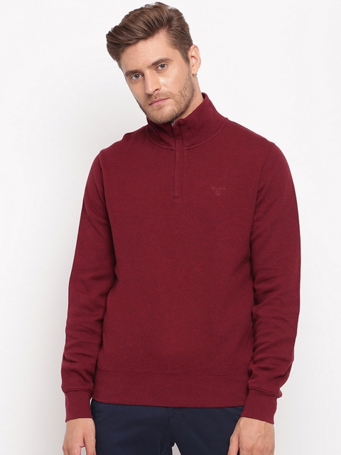 

GANT Men Red Solid Pullover Sweater
