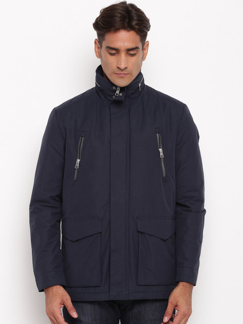 

GANT Men Navy Blue Solid Padded Jacket