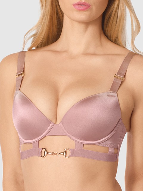 

La Senza Pink Satin Finish Underwired Lightly Padded Everyday Bra 11164666-3WT1