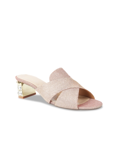 

Rocia Women Rose Gold Woven Design Mules