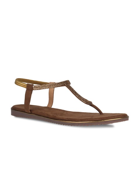 

Rocia Women Copper-Toned Embellished T-Strap Flats