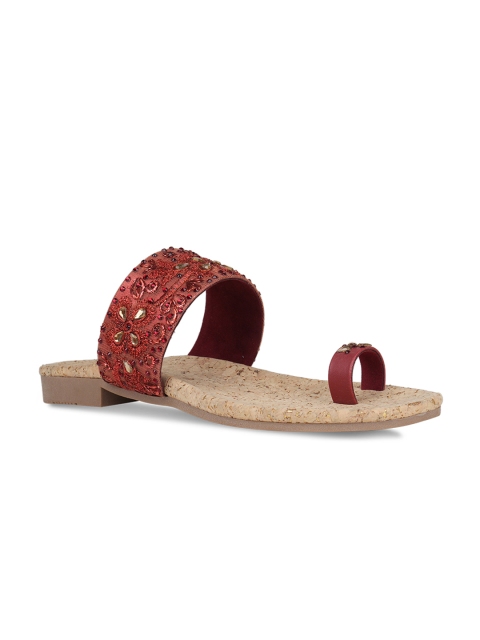

Rocia Women Maroon Embellished One Toe Flats