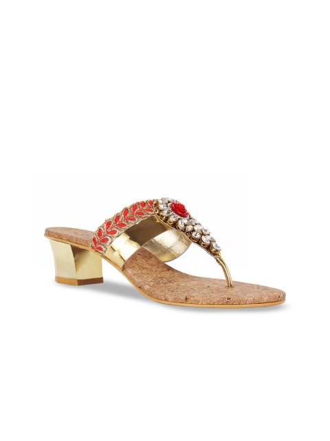 

Rocia Women Copper-Toned & Red Embellished Heels