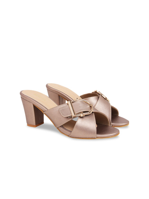 

Rocia Women Gold-Toned Solid Block Heels