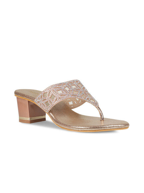 

Rocia Women Champagne Embellished Block Heels