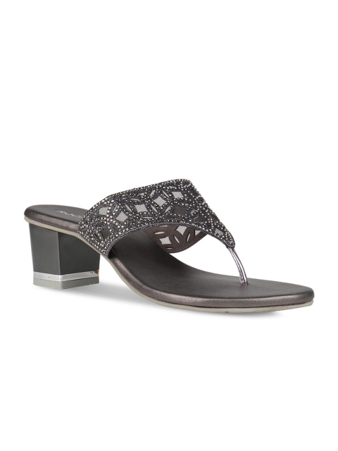 

Rocia Women Gunmetal-Toned Embellished Heels, Metallic