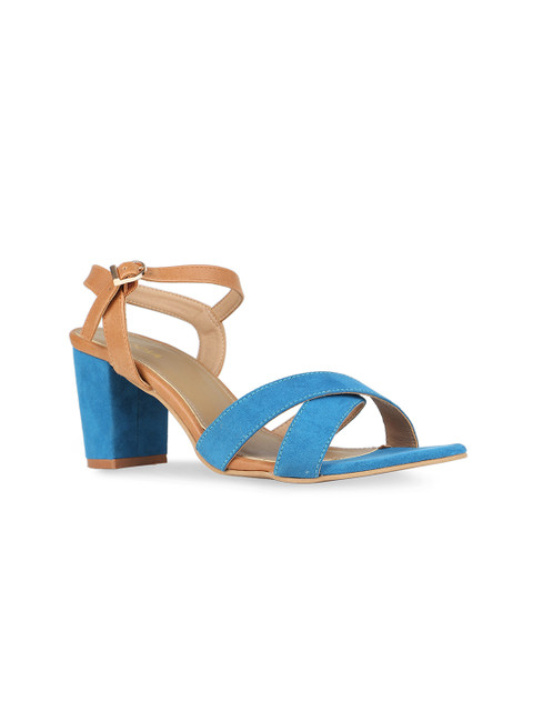 

Rocia Women Blue & Tan Brown Colourblocked Heels