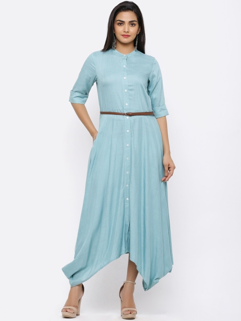 

Juniper Women Blue Solid Maxi Dress