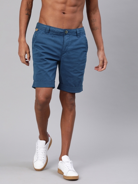 

Roadster Men Blue Solid Regular Fit Chino Shorts