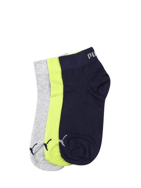 

Puma Unisex Pack Of 3 Solid Ankle-Length Socks, Green