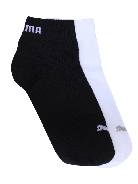 

Puma Unisex Pack of 2 Black & White Ankle-Length Socks