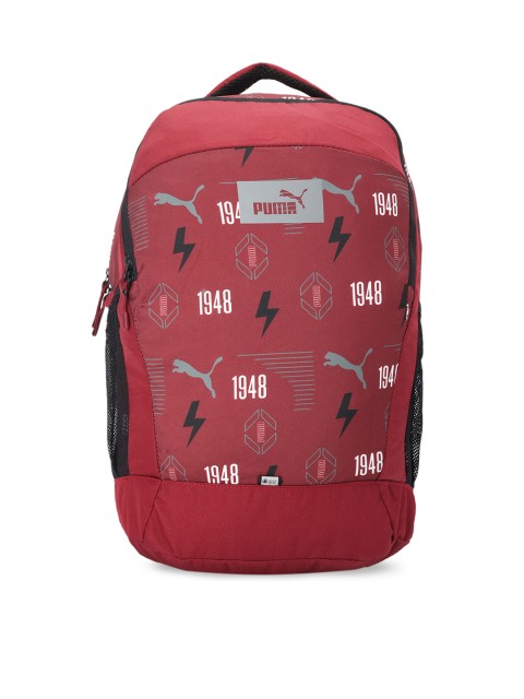 

Puma Unisex Red & Black 15-Inch Fizzy IND Pomegranate-AOP Laptop Backpack