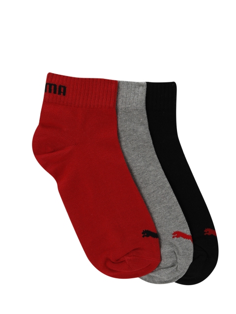 

Puma Unisex Pack of 3 Solid Ankle-Length Socks, Black