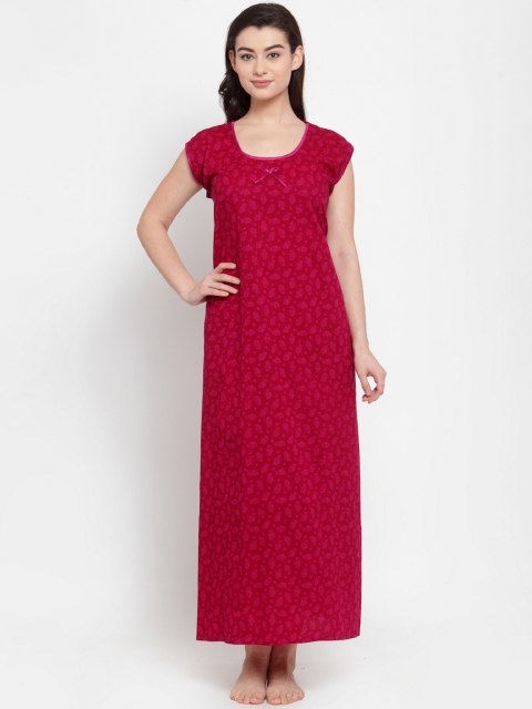 

Secret Wish Red & Pink Printed Nightdress
