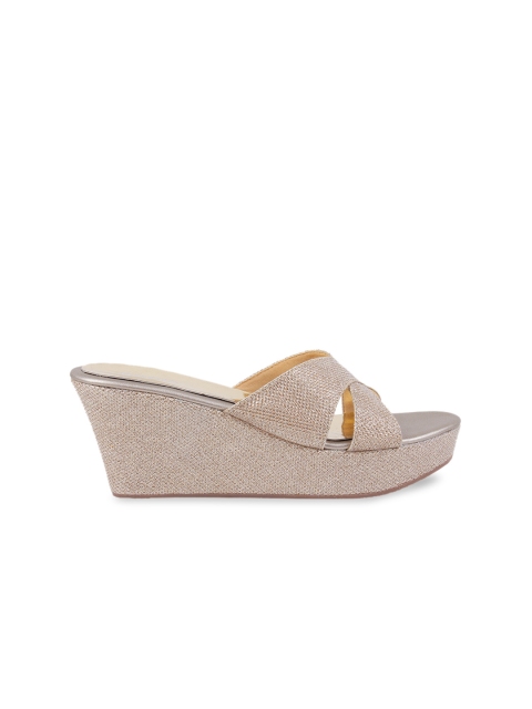 

Rocia Women Champagne Embellished Wedges