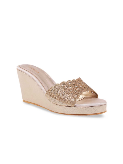 

Rocia Women Gold-Toned Embellished Wedges