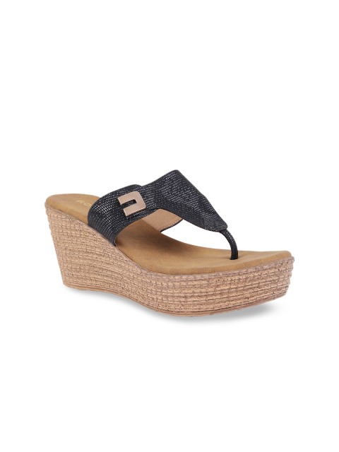 

Rocia Women Black & Grey Textured Wedge Heels
