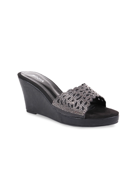 

Rocia Women Black Embellished Wedges