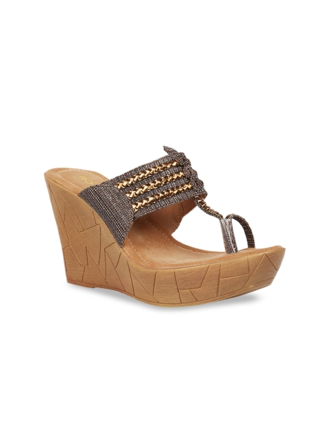 

Rocia Women Copper-Toned Embellished Wedges