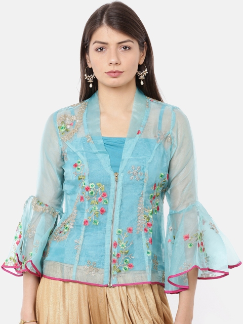 

Ira Soleil Women Blue Printed Top