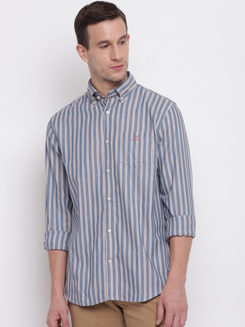 

GANT Men Blue Regular Fit Striped Casual Shirt