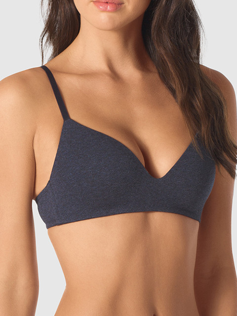 

La Senza Navy Blue Solid Non-Wired Lightly Padded Bralette Bra 11149643