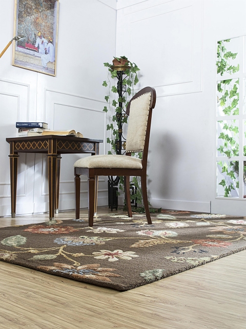 

Jaipur Rugs Brown & Green Floral Hand-Tufted Carpet