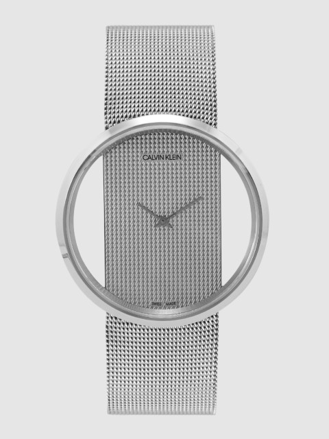 

Calvin Klein Women Silver-Toned Textured Swiss Analogue Watch K9423T27
