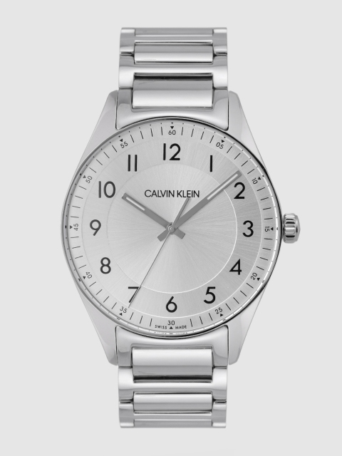 

Calvin Klein Men Silver-Toned Swiss Made Bright PO GT SST Analogue Watch KBH21146