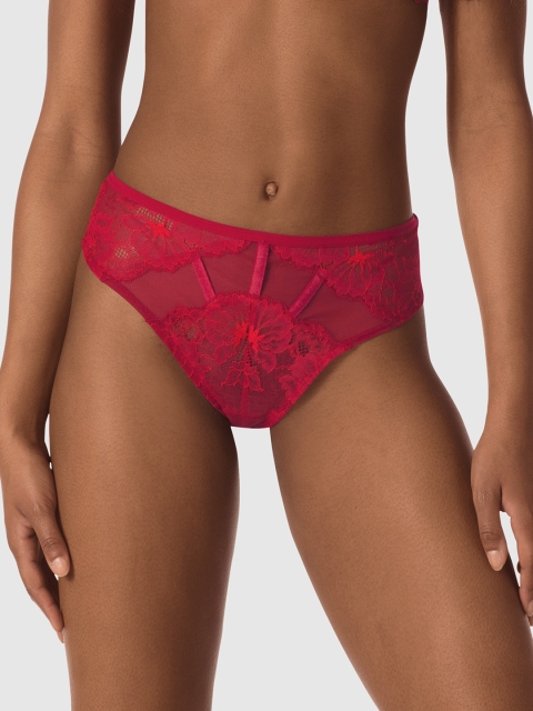 

La Senza Women Red Self Design Thongs 11164154-74Q6