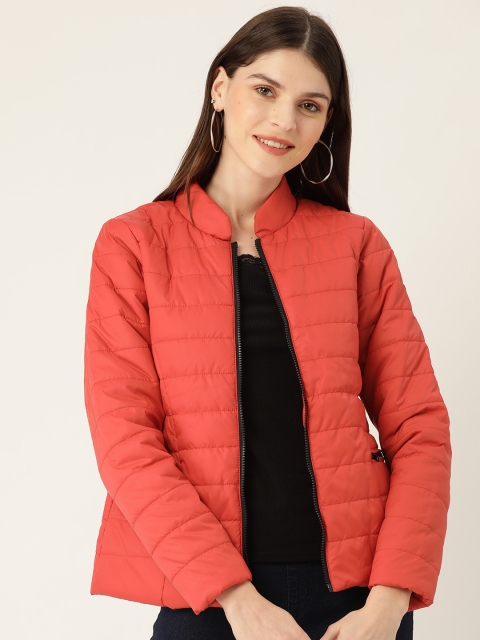 

DressBerry Women Red Solid Padded Jacket
