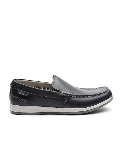 

Clarks Men Navy Leather Loafers, Navy blue