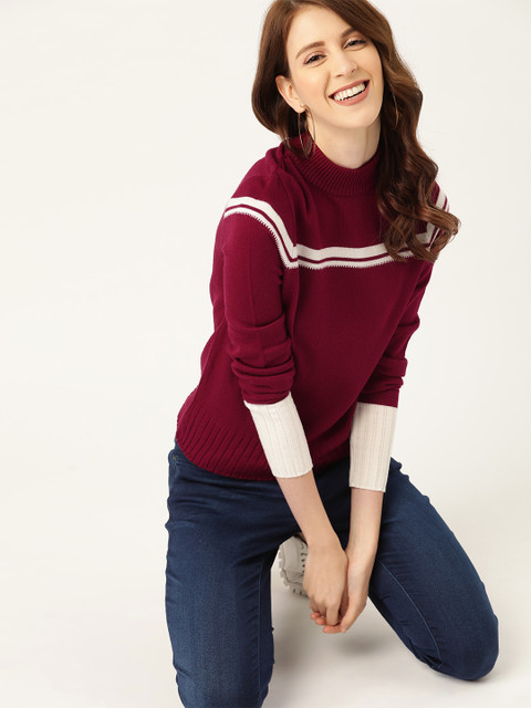 

DressBerry Women Maroon Solid Pullover