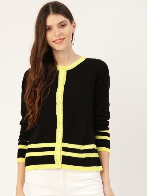 

DressBerry Women Black Solid Cardigan Sweater
