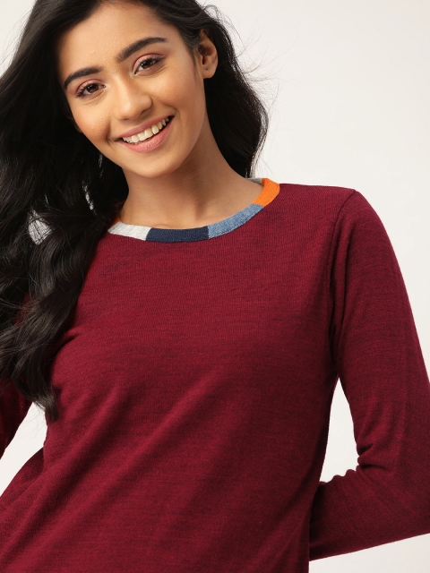 

DressBerry Women Maroon Solid Pullover