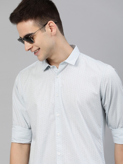 

Mast & Harbour Men Blue & Grey Slim Fit Printed Casual Shirt
