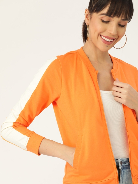 

DressBerry Women Orange Solid Sweatshirt