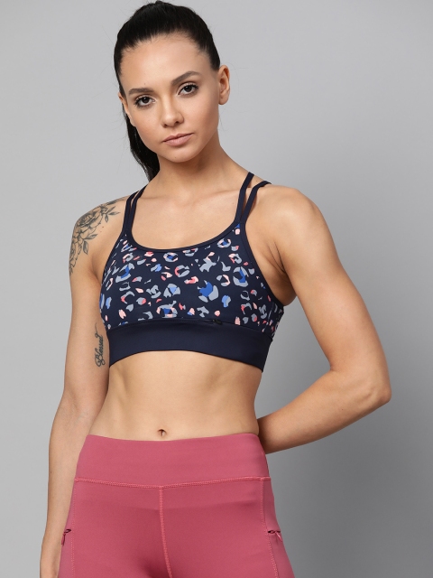 

Marks & Spencer Navy Blue Abstract Printed Non-Wired Non Padded Sports Bra T336328