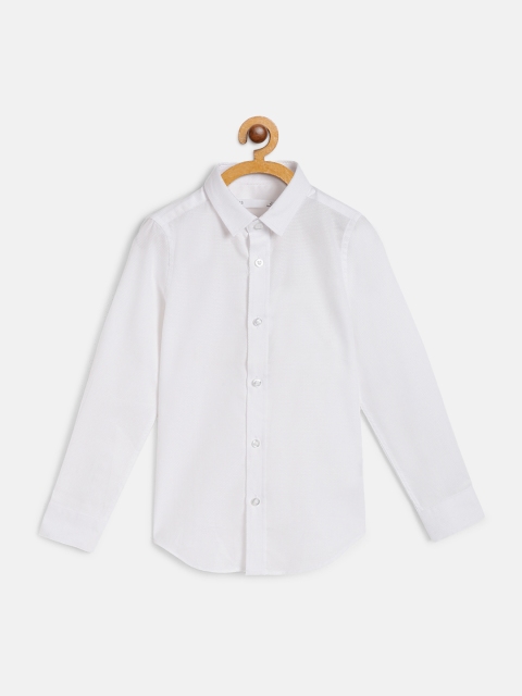 

Marks & Spencer Boys White Regular Fit Self Design Smart Casual Shirt