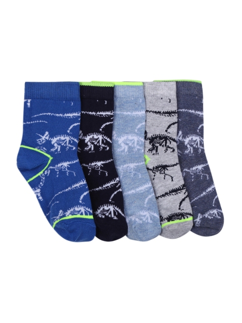 

Marks & Spencer Boys Pack of 5 Dinosaur Patterned Above Ankle Length Socks, Blue